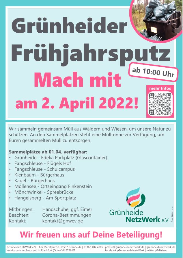 Grün­heider Früh­jahrs­putz am 2.April 2022
