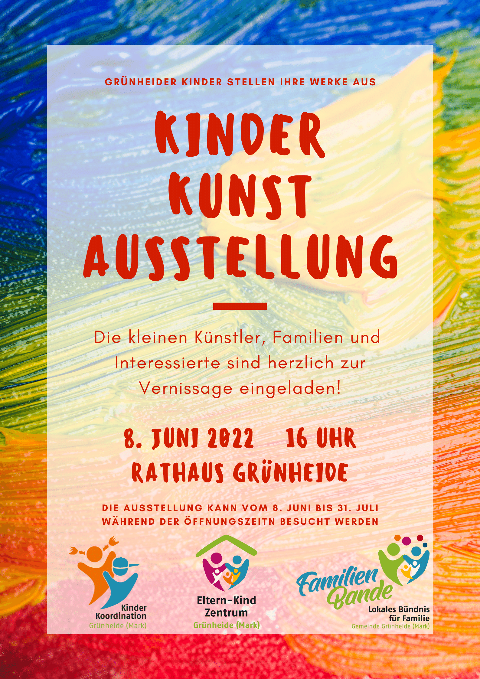 Er­öff­nung der Kinder-Kunst-Aus­stel­lung im Rathaus Grünheide