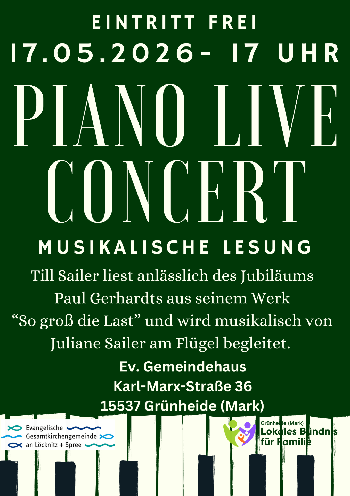 Piano Live Concert - Musikalische Lesung